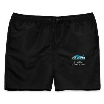 Megalodon Hunter - Megalodon Hai - Männer Badeshorts - Schwarz - Vorne - AI Model Male 178 light (178cm)