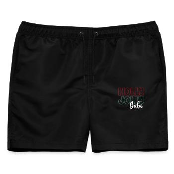 Holly Jolly Babe - Männer Badeshorts - Schwarz - Vorne - AI Model Male 178 light (178cm)