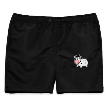 Kuh Arsch - Kuh Hintern - Männer Badeshorts - Schwarz - Vorne - AI Model Male 178 light (178cm)