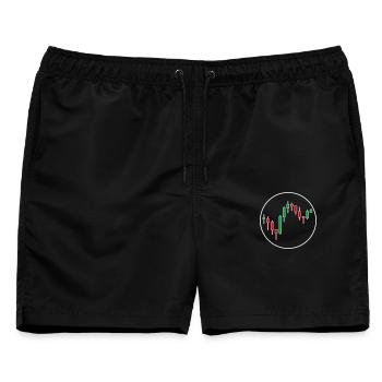 Trading Forex Chart Design - Männer Badeshorts - Schwarz - Vorne - AI Model Male 178 light (178cm)