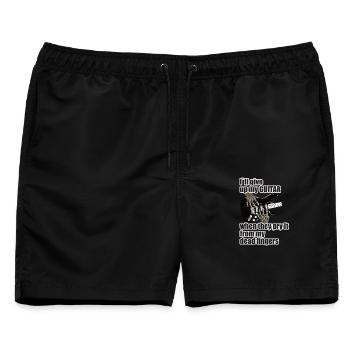 I´ll give up my guitar ..... - Männer Badeshorts - Schwarz - Vorne - AI Model Male 178 light (178cm)