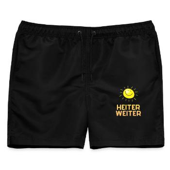 Heiter weiter - Männer Badeshorts - Schwarz - Vorne - AI Model Male 178 light (178cm)