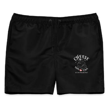 Cheese is for Life - Cheese Lovers Apparel - Männer Badeshorts - Schwarz - Vorne - AI Model Male 178 light (178cm)