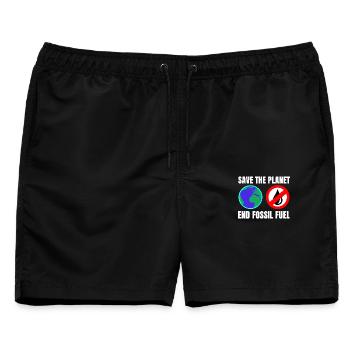 Save The Planet End Fossil Fuel - Männer Badeshorts - Schwarz - Vorne - AI Model Male 178 light (178cm)
