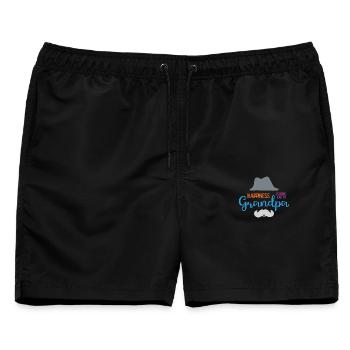 Happines wird Opa genannt - Männer Badeshorts - Schwarz - Vorne - AI Model Male 178 light (178cm)