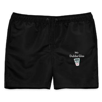 Schorleglas, Cooler Pfälzerinnen Spruch - Männer Badeshorts - Schwarz - Vorne - AI Model Male 178 light (178cm)