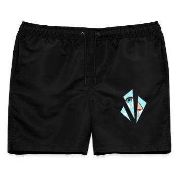Erinnerungen - Männer Badeshorts - Schwarz - Vorne - AI Model Male 178 light (178cm)