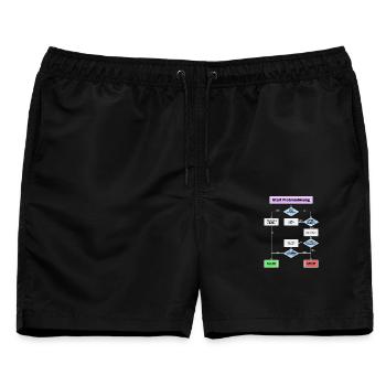 Problemlösung - Männer Badeshorts - Schwarz - Vorne - AI Model Male 178 light (178cm)