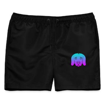 Hund (Verlauf) - Männer Badeshorts - Schwarz - Vorne - AI Model Male 178 light (178cm)