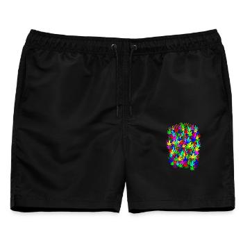 Grasfeld - Männer Badeshorts - Schwarz - Vorne - AI Model Male 178 light (178cm)