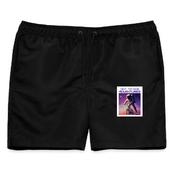 Astronaut on Bike - Off to new Adventures - Männer Badeshorts - Schwarz - Vorne - AI Model Male 178 light (178cm)