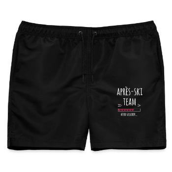 Après-Ski Team Winterurlaub Skiurlaub Mädels - Männer Badeshorts - Schwarz - Vorne - AI Model Male 178 light (178cm)