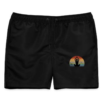 Meditation - Männer Badeshorts - Schwarz - Vorne - AI Model Male 178 light (178cm)