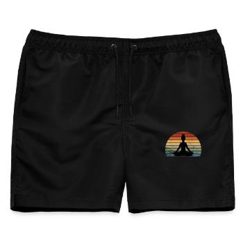 Meditation - Männer Badeshorts - Schwarz - Vorne - AI Model Male 178 light (178cm)