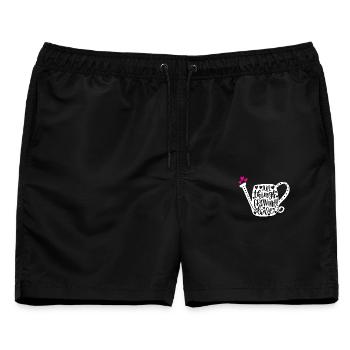 Alle Dinge wachsen mit Liebe - Männer Badeshorts - Schwarz - Vorne - AI Model Male 178 light (178cm)