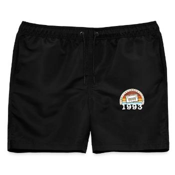 Gratest Hit of 1993 - 30. Geburtstag, Jahrgang 93 - Männer Badeshorts - Schwarz - Vorne - AI Model Male 178 light (178cm)