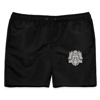 Psychedelischer Kopf - Männer Badeshorts - Schwarz - Vorne - AI Model Male 178 light (178cm)