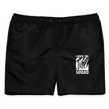 Laser Tag Squad - Männer Badeshorts - Schwarz - Vorne - AI Model Male 178 light (178cm)