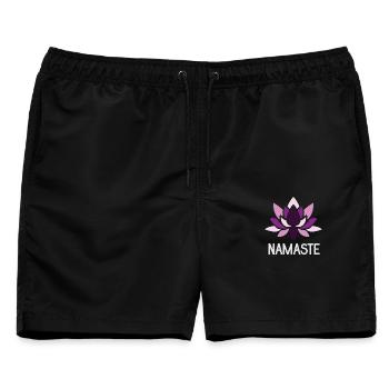 Namaste - Yoga Geschenkidee - Männer Badeshorts - Schwarz - Vorne - AI Model Male 178 light (178cm)