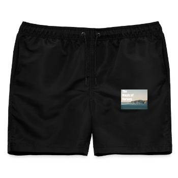 The Magic of Norway - Männer Badeshorts - Schwarz - Vorne - AI Model Male 178 light (178cm)
