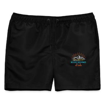 Wir brauchen keine Straßen. Trailrunner - Männer Badeshorts - Schwarz - Vorne - AI Model Male 178 light (178cm)