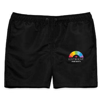 Liebe ist Liebe. Stolz-Monat. - Männer Badeshorts - Schwarz - Vorne - AI Model Male 178 light (178cm)