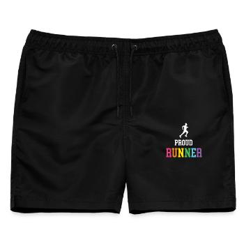 Stolze LGBT-Läuferin - Männer Badeshorts - Schwarz - Vorne - AI Model Male 178 light (178cm)