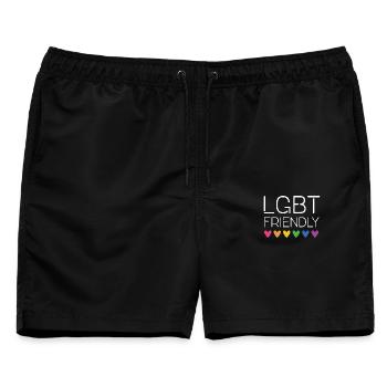 LGBT-freundlich - Männer Badeshorts - Schwarz - Vorne - AI Model Male 178 light (178cm)