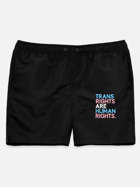Pride Month LGBT - Trans-Rechte sind Menschenrechte - Männer Badeshorts - Schwarz