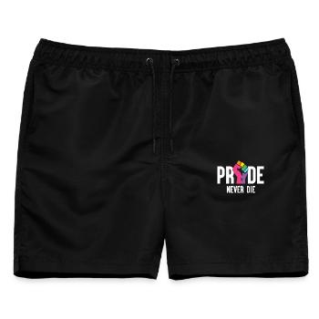 Pride Month LGBT - Pride Never Die - Männer Badeshorts - Schwarz - Vorne - AI Model Male 178 light (178cm)