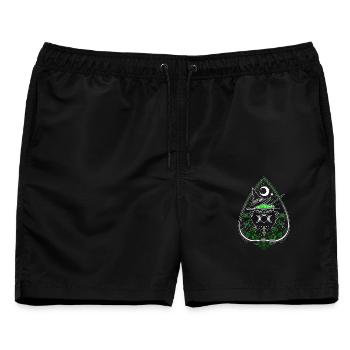 Green Witch Planchette Hexenkessel Hexenhut - Männer Badeshorts - Schwarz - Vorne - AI Model Male 178 light (178cm)