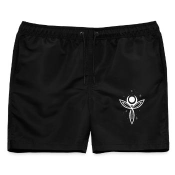 Göttin Mondgöttin Trinity Triquetra - Männer Badeshorts - Schwarz - Vorne - AI Model Male 178 light (178cm)