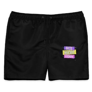Bitte Nicht Stören - Männer Badeshorts - Schwarz - Vorne - AI Model Male 178 light (178cm)