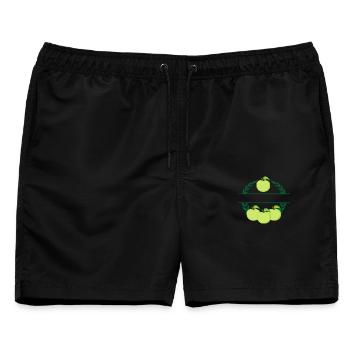 Äpfel im Lorbeerkranz grüne Äpfel - Männer Badeshorts - Schwarz - Vorne - AI Model Male 178 light (178cm)