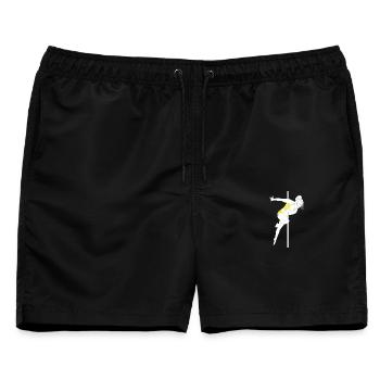 Pole Fitness Gelb Bikini Silhouette - Männer Badeshorts - Schwarz - Vorne - AI Model Male 178 light (178cm)