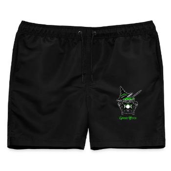 Hexenkessel Hexe Green Witch Kessel - Männer Badeshorts - Schwarz - Vorne - AI Model Male 178 light (178cm)