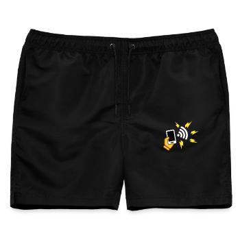 Telefon mit aggressivem Erscheinungsbild - Männer Badeshorts - Schwarz - Vorne - AI Model Male 178 light (178cm)