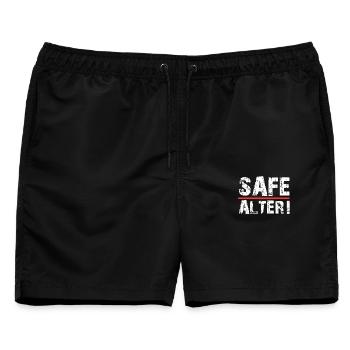 Safe Alter Jugendsprache Slang Spruch - Männer Badeshorts - Schwarz - Vorne - AI Model Male 178 light (178cm)
