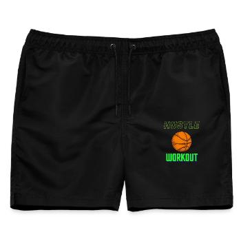 Workout - Männer Badeshorts - Schwarz - Vorne - AI Model Male 178 light (178cm)