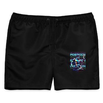 Neon Poseidon Trident - Männer Badeshorts - Schwarz - Vorne - AI Model Male 178 light (178cm)