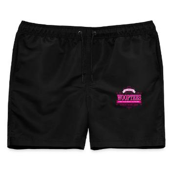 Vintage WoopTees (Farbwechsel möglich) - Männer Badeshorts - Schwarz - Vorne - AI Model Male 178 light (178cm)