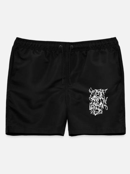 Alphabet 2 Graffiti Tag Handstyle white - Männer Badeshorts - Schwarz
