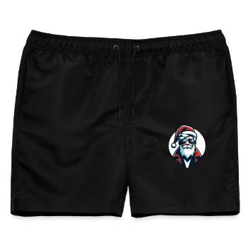 Hipster Weihnachtsmann - Weihnachts-Chic - Männer Badeshorts - Schwarz - Vorne - AI Model Male 178 light (178cm)
