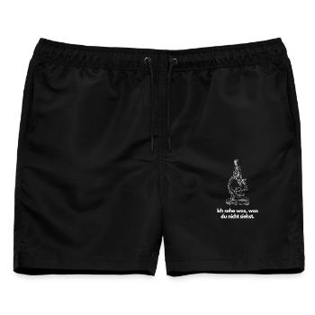 Ich Sehe Was Was Du Nicht Siehst Mikroskop Bio - Männer Badeshorts - Schwarz - Vorne - AI Model Male 178 light (178cm)