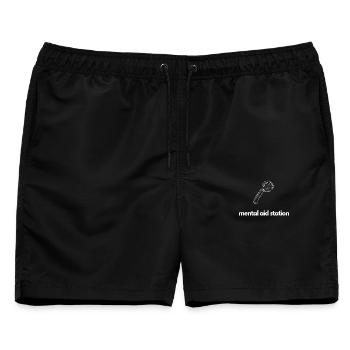 Mentalität zur Erholung der Disziplinartherapie an der Mental Aid Station - Männer Badeshorts - Schwarz - Vorne - AI Model Male 178 light (178cm)