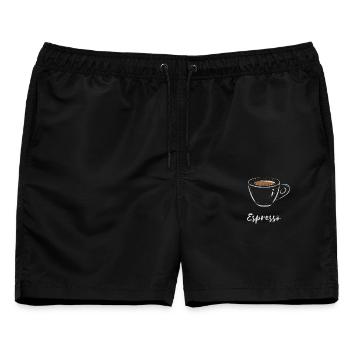 Espresso Kaffee Italienischer Café Lover - Männer Badeshorts - Schwarz - Vorne - AI Model Male 178 light (178cm)