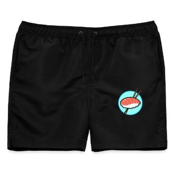 Lachs Sushi - Männer Badeshorts - Schwarz - Vorne - AI Model Male 178 light (178cm)