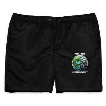 Maßnahmen gegen den Klimawandel - Männer Badeshorts - Schwarz - Vorne - AI Model Male 178 light (178cm)