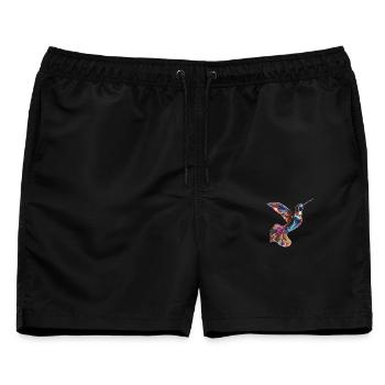 Fliegender chromatischer Kolibri - Männer Badeshorts - Schwarz - Vorne - AI Model Male 178 light (178cm)