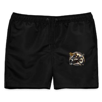 Auf zu neuen Abenteuern - Männer Badeshorts - Schwarz - Vorne - AI Model Male 178 light (178cm)